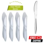 Plastic Knives Clear Heavy Duty Catering Birthday Parties Reusable