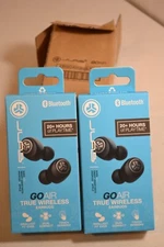 2 Pk - JLab Audio GoAir True Wireless Earbuds - Black,  20+ Hours Of Playtime
