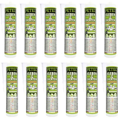 Petec 12x Glue & Seals White 290ml