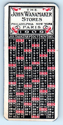 1909 Pocket Calendar John Wanamaker Dept. Stores Phila. Paris New York HH - Picture 2 of 2