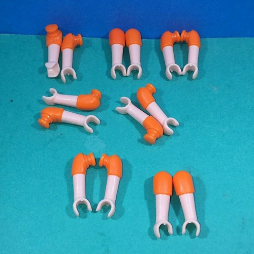 Lot De 5 Paires De Bras Playmobil Gris Avec Mains Roses - Pièces De Rechange Neuves, Occasion, Fabriqué En Allemagne