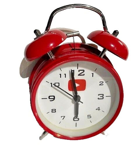 Youtube Reloj Despertador Rojo Vloggers Youtubers - Doble Campana Mecánica Estilo Retro Foto 2 de 3