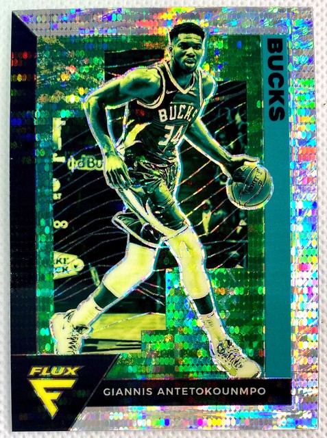 2020-21 Panini Flux Giannis Antetokounmpo Silver Pulsar Prizm Card #97 SP Bucks