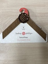 Lindsay Phillips SwitchFlops 5-6 Small Interchangeable Straps Brown Steffie