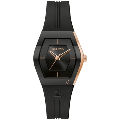 Bulova Latin Grammy Gemini Quartz Women's Black Dial Silicon Watch 30 MM 97L163