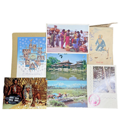 7 Ansichtskarten Schweden Indien Russland Amerika Afrika Japan 5x Gl. Postkarten