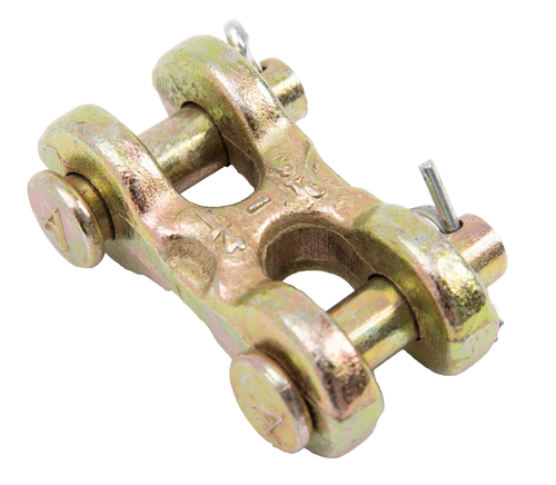 2x Twin Clevis Safety Chain Repair Link 1/4 5/16 G70 Truck Trailer 4700WLL