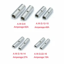 Copper Bare Wiring Splice Terminals Uninsulated Ferrules Crimp Connectors Lot