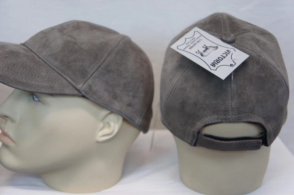 100% REAL GENUINE LAMBSKIN SUEDE LEATHER Baseball Cap Hat Sport Visor 36 COLORS - Image 4 of 4