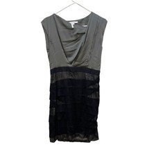 Max&Cleo Lace Career Mini Dress Black Gray Sleeveless Party Womens 6