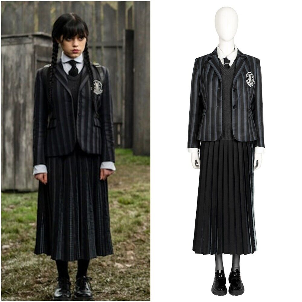 The Addams Family Wednesday Addams Costume Cosplay Dress Handmade