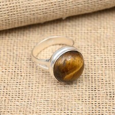 Tiger's Eye Gemstone Handmade 925 Sterling Silver Ring Jewelry