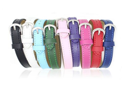 10 Mixed Color Genuine Leather Bracelet Wristband Fit 8mm Slide Charm DIY Name - Foto 1 di 8