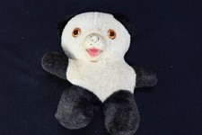 Vintage Teddy Bear With Rubber Nose Plush Stuffed Animal Orange Eyes