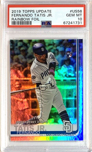 2019 TOPPS UPDATE RAINBOW FOIL # US56 FERNANDO TATIS JR. ROOKIE PSA 10-FAST SHIP
