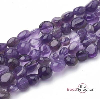 40 AMETHYST TROMMELSTEIN CHIP PERLEN 6mm - 8mm LILA CHAKRA STEINE GC24