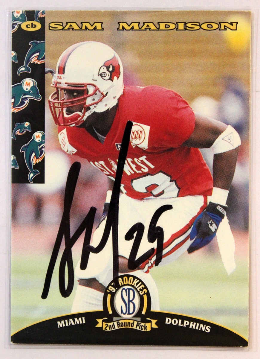 1997 Score Board Rookies - Sam Madison #37 (RC) Autographed