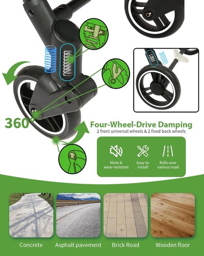 70L Collapsible Shopping Cart Trolley Rolling Front Swivel Wheels Adjustable Hei - Picture 5 of 6
