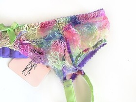 Agent Provocateur "Phoenix" Suspender Belt Rainbow - AP3 Medium BNWT Waist Belt