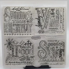 Close to My Heart Acrylix Photopolymer 4 Stamps - SUMMERTIME Blocks Square D1218