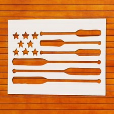 Reusable Plastic Stencil - Beach Oars Stars Boat Flag Stencil Template Reusable