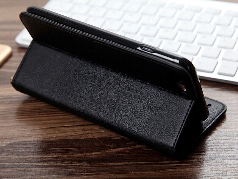 For iPhone 16E 14 13 12 15 17 Pro Max Luxury Leather Flip Wallet Crad Case Cover - Image 4 of 4