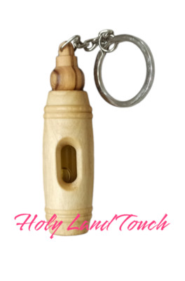 Key chain Olive Oil Blessed Holy Anointing Hand Made Ring Olive Wood Holy Land