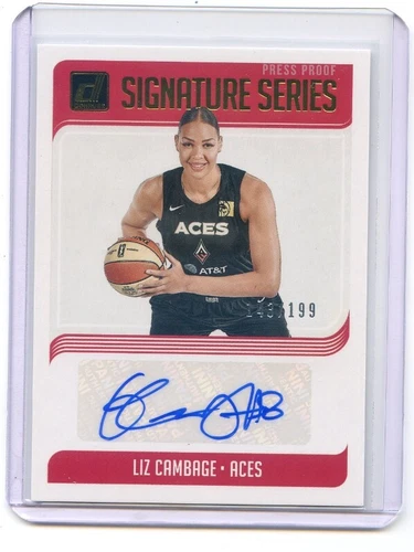 2019 Panini Donruss WNBA LIZ CAMBAGE Gold Press Proof Signatures Auto /199 ACES