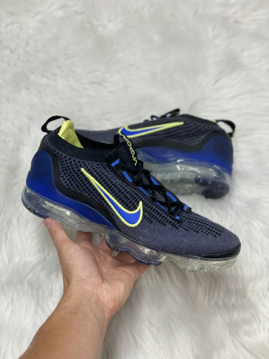 Nike Air Vapormax 2021 Flyknit Mens Sportswear Shoes Blue DH4085-400 VNDS Sz 10 Nike Air Vapormax 2021 Flyknit Obsidian Light Lemon Twist | eBay main image 2