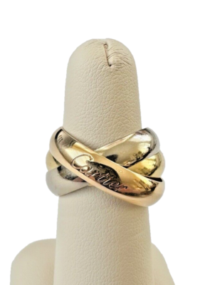Cartier Large Trinity 18k Tricolor 5 MM Triple Band Ring 16.97