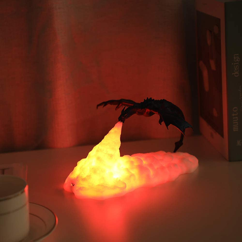 3D Printed Volcano Dragon Lamps,Night Light Moon Light,Desktop Lamp - Picture 7 of 12