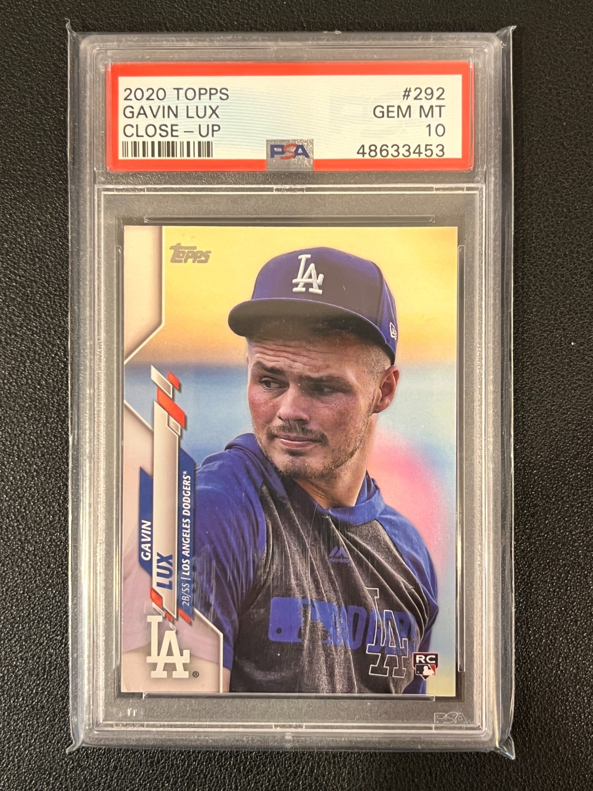 Gavin Lux 2020 Topps Rookie Close-Up Image Variation SSP PSA 10 Dodgers