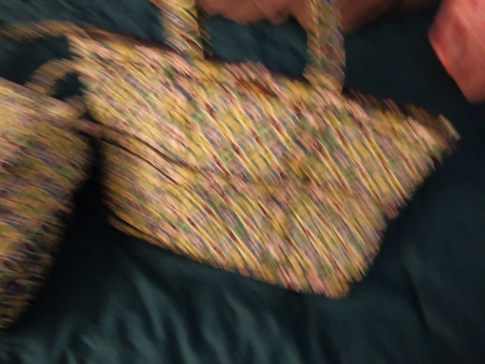 Vera Bradley Juego de 2 Piezas Azul Verde Estampado Floral Bolso de Lona y Bolso de Mano a Juego Foto 3 de 4