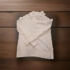 Christopher & Banks Women's White Knit Turtleneck Sweater Size L