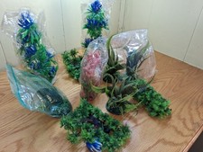 Aquarium Decor 10 Piece Greenery Trees Flowers Bushes
