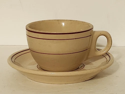 Vintage Wellsville Coffee Cup China Restaurant Ware San Tan Cup And Saucer