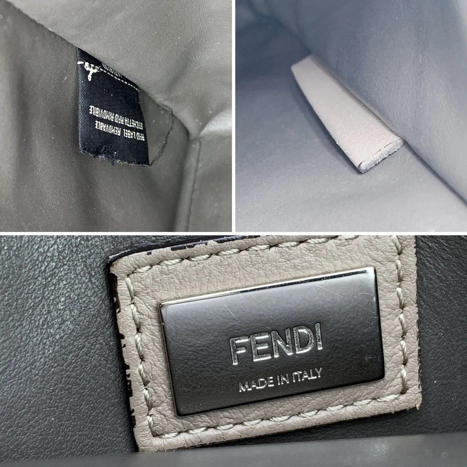 Authentic Fendi Grey Leather Petite 2 Jours Tote Handbag with Shoulder Strap - Image 4 of 4