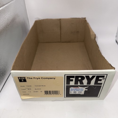Zapatos sin cordones vintage Frye Conrad Mule talla 7,5 negros nuevos en caja hechos en México - Imagen 9 de 10