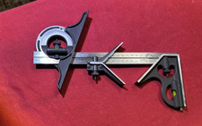 Metric Brown & Sharpe Combination Square with Protractor, Center Head 300mm Rule