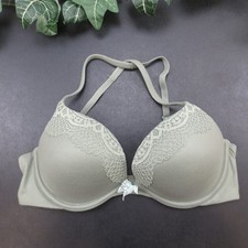 Victoria's Secret Body by Victoria Push-Up Bra Women's 32D Sage Green Lace