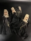 Set Of 3 12” 1950's-60s Vintage Nun Dolls Hard Plastic Sleepy Eyes with Crosses