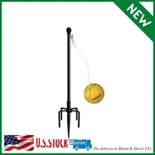 Tetherball Set with Ball & Rope for Outdoor Backyard, Adjustable Tether Ball Pol