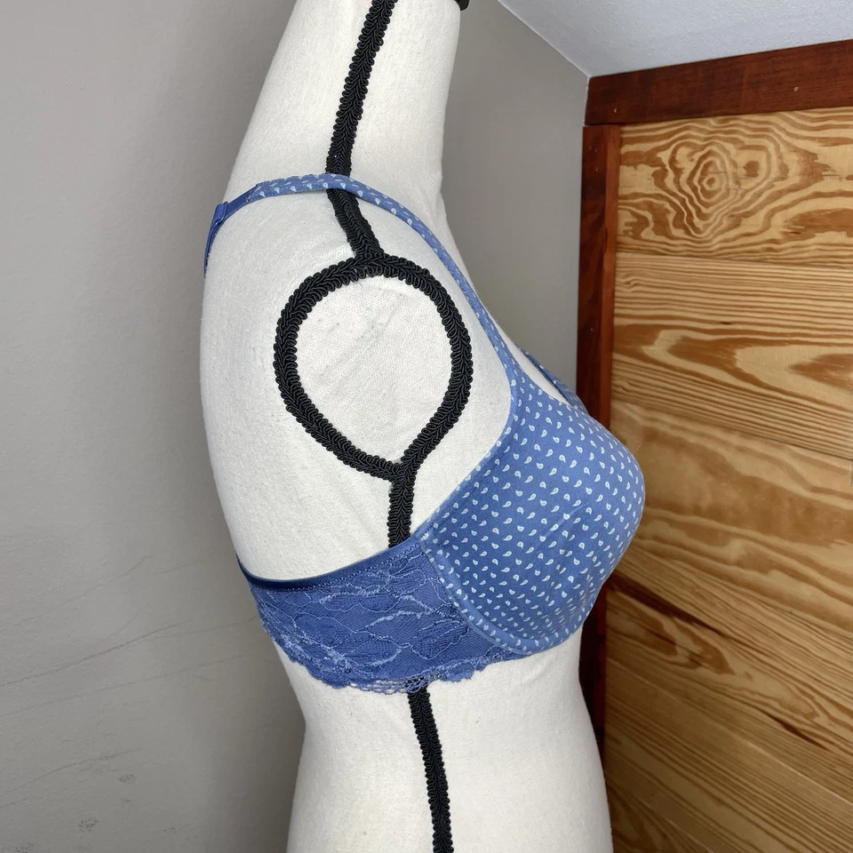 Sujetador Victoria's Secret para mujer 32DD azul púrpura cachemira espalda cruzada Demi Foto 2 de 4