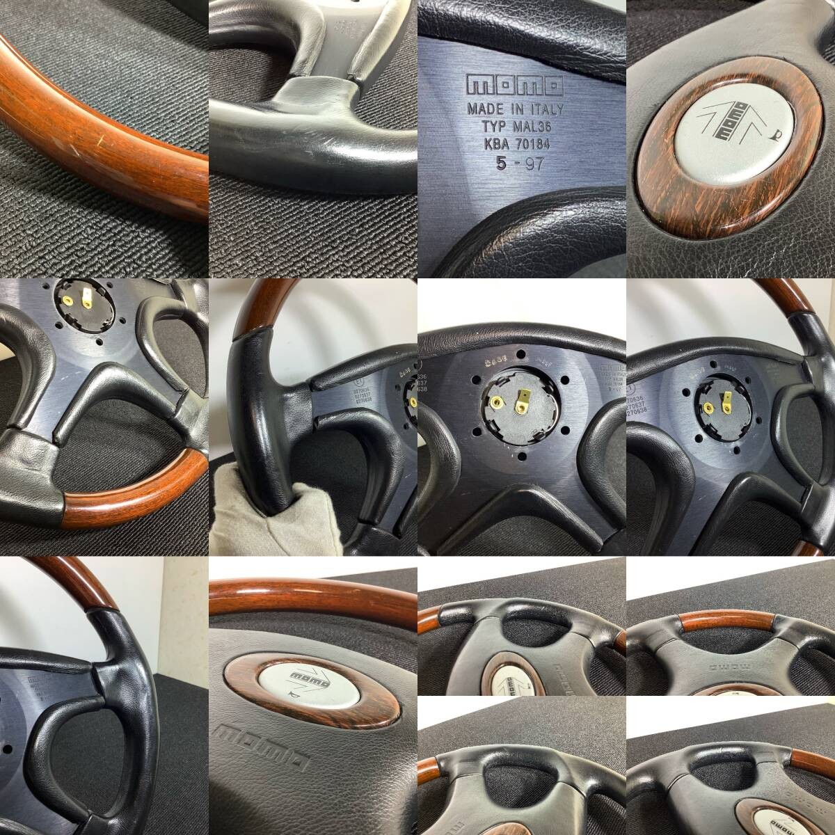 MOMO REGAL Wood Leather Steering Wheel 365mm 1997 Vintage Neo