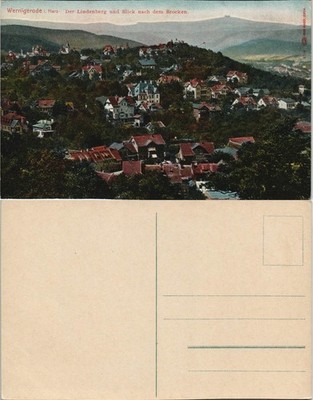 Ansichtskarte Wernigerode Der Lindenberg und Blick nach dem Brocken 1912
