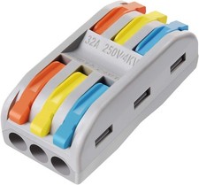 Wire Connectors Nuts, 25Pcs 3 Conductor Compact Splicing Wire Connectors with Co