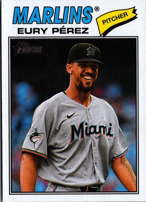 2026 Topps Heritage #18 Eury Perez Miami Marlins