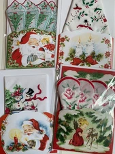 Set/4 Darling LuRay Mailable Hankie Christmas Folios ~ SPECIAL SALE!  (X04)