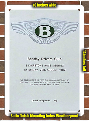 Metal Sign - 1982 Silverstone Circuit Racing Program - 10x14 inches