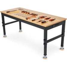 Multifunctional Work Bench Adjustable Height Workbench W Built-in Power Outlets